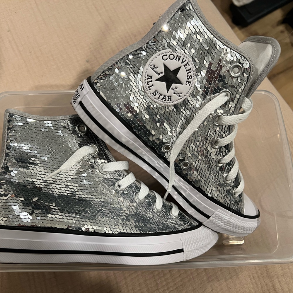 Converse Chuck Taylor with Silver Sequin!